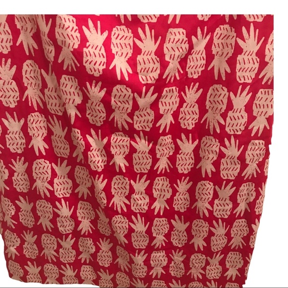 Pappagallo pineapple print embroidered short pink & white dress size 4 new - Picture 11 of 14